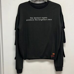 Peace Love World “the darkest nights produce the brightest stars” Sweatshirt XS